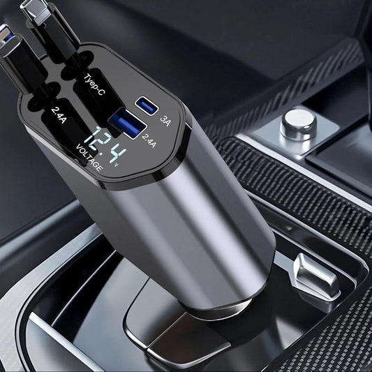4 in 1 Retractable Car Charger